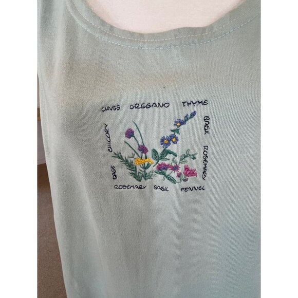 Maxi Tank Cotton Sleeveless Light Green Scoop Neck Grannycore Dresss Sz XL - Picture 5 of 7